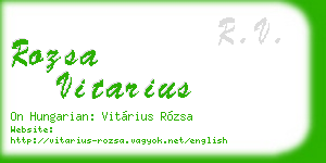 rozsa vitarius business card